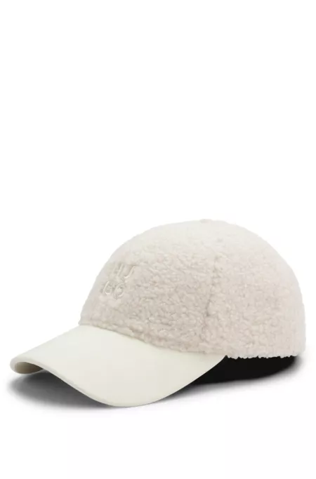 Teddy cap with embroidered stacked logo