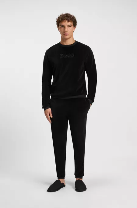 Cotton-blend sweatshirt with embroidered logo