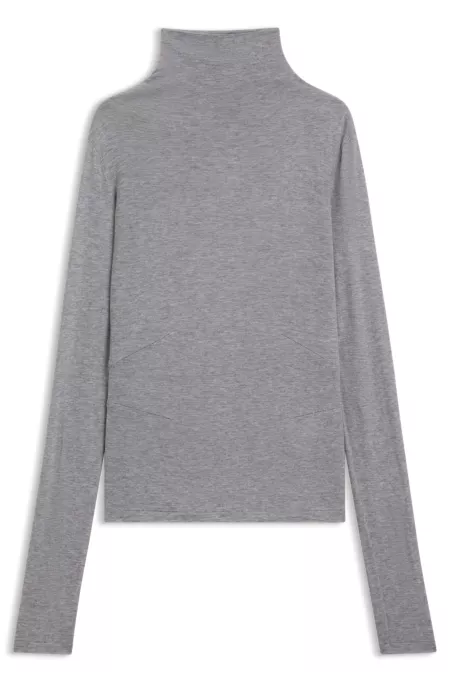 High-neck top in soft jersey