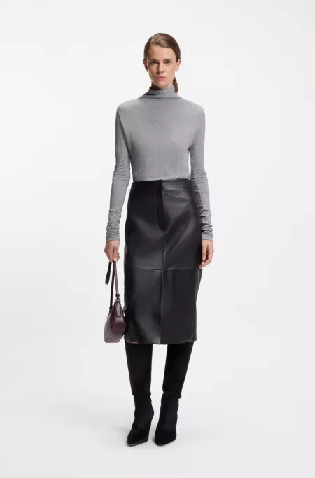 High-neck top in soft jersey
