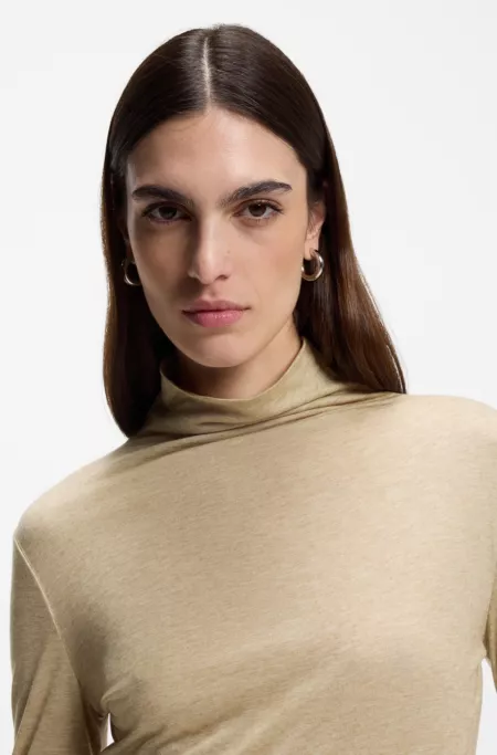 High-neck top in soft jersey