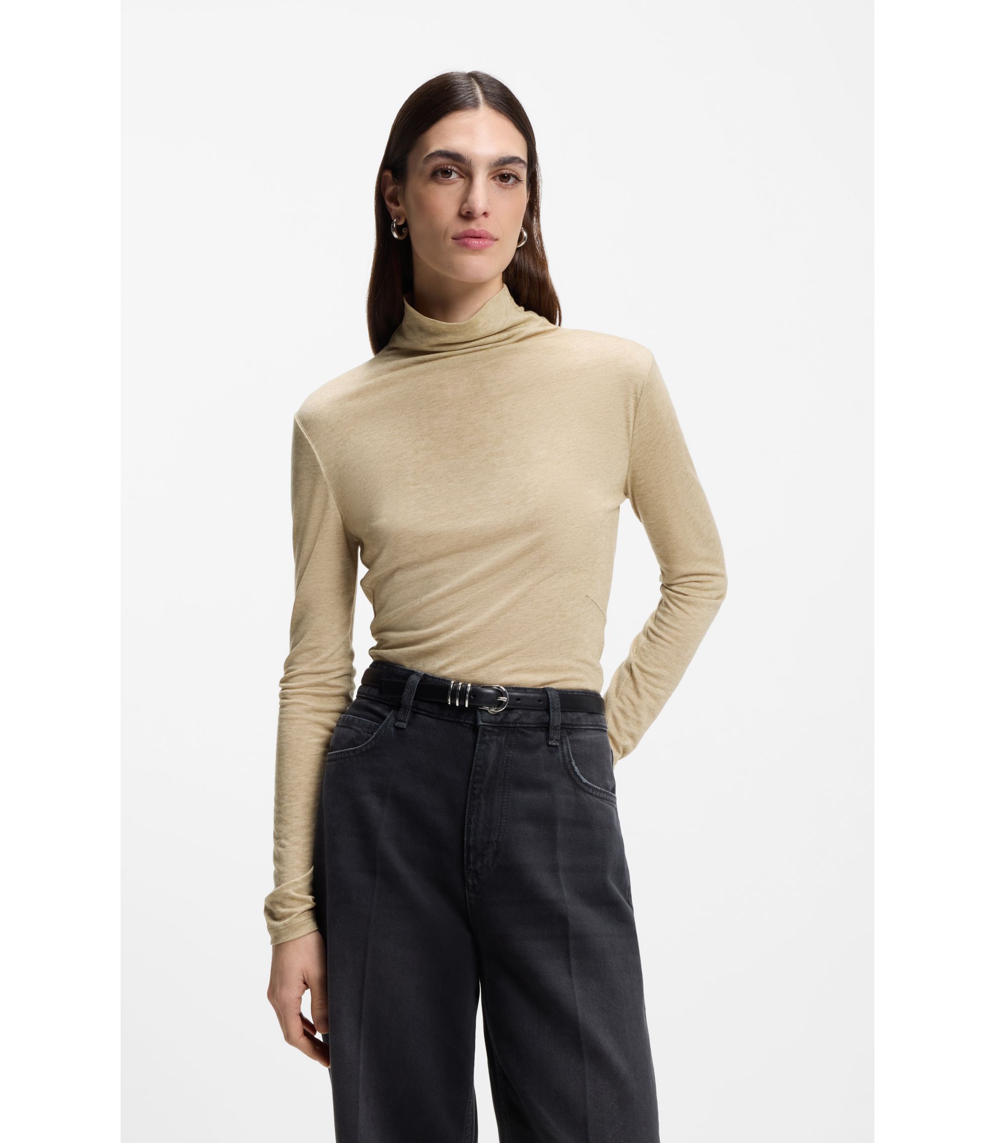 Hochgeschlossenes Top aus softem Jersey