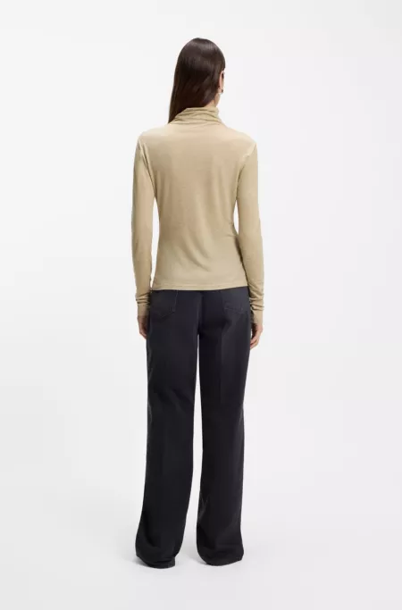 High-neck top in soft jersey