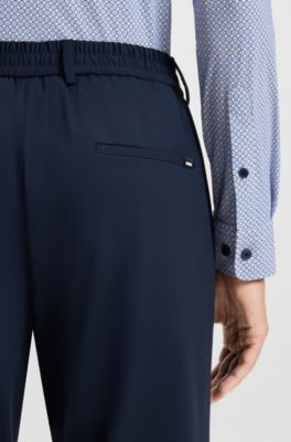 Slim-fit shirt in printed performance-stretch jersey, Light Blue