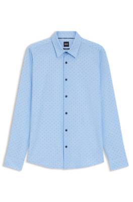 Slim-fit shirt in printed performance-stretch jersey 1