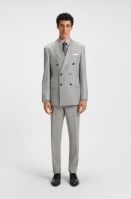 Chemise Regular en flanelle de coton m&eacute;lang&eacute;, Gris chin&eacute;