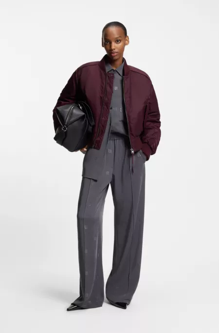 Bomber matelassé en tissu déperlant avec fronces