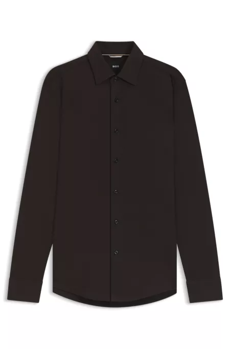 Slim-fit shirt in mercerised cotton