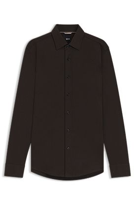 Slim-fit shirt in mercerised cotton