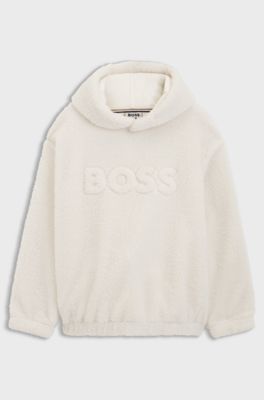 BOSS x Steiff all-gender logo hoodie in teddy fabric, Natural