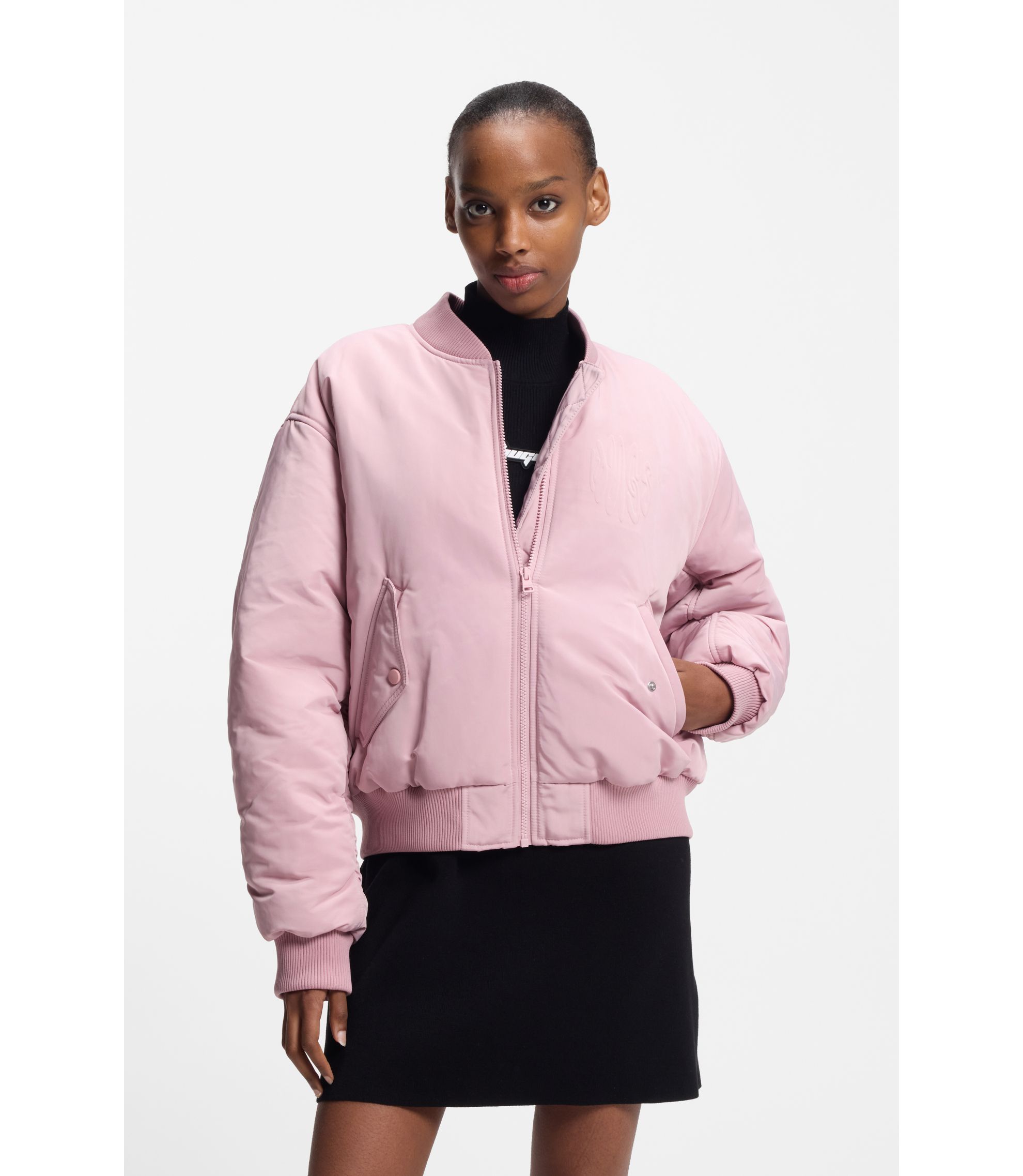 Wasserabweisende Bomberjacke mit Logo-Artwork