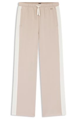 Contrast-trim tracksuit bottoms, Light Beige
