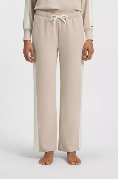 Contrast-trim tracksuit bottoms with double waistband