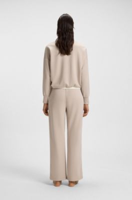 Contrast-trim tracksuit bottoms, Light Beige