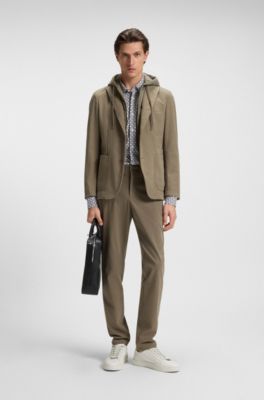 Camisa slim fit de algod&oacute;n estampado, Verde estampado