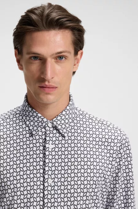 Chemise Slim en coton mélangé imprimé