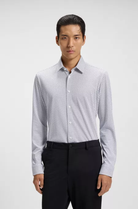 Chemise Slim en coton mélangé imprimé