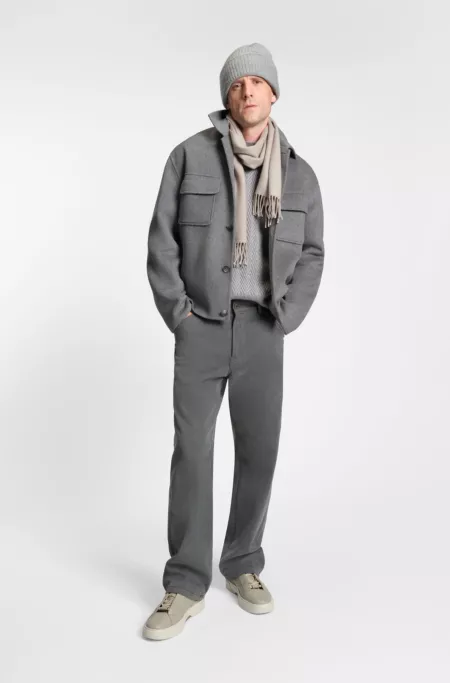 Relaxed-fit jacket in a melange wool blend