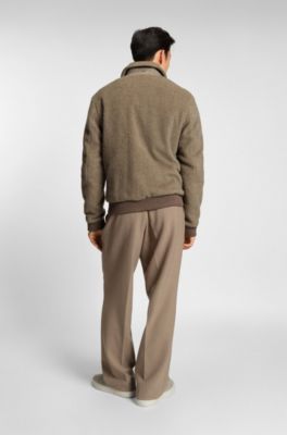 Relaxed-fit jacket in a herringbone-patterned alpaca blend, Brown