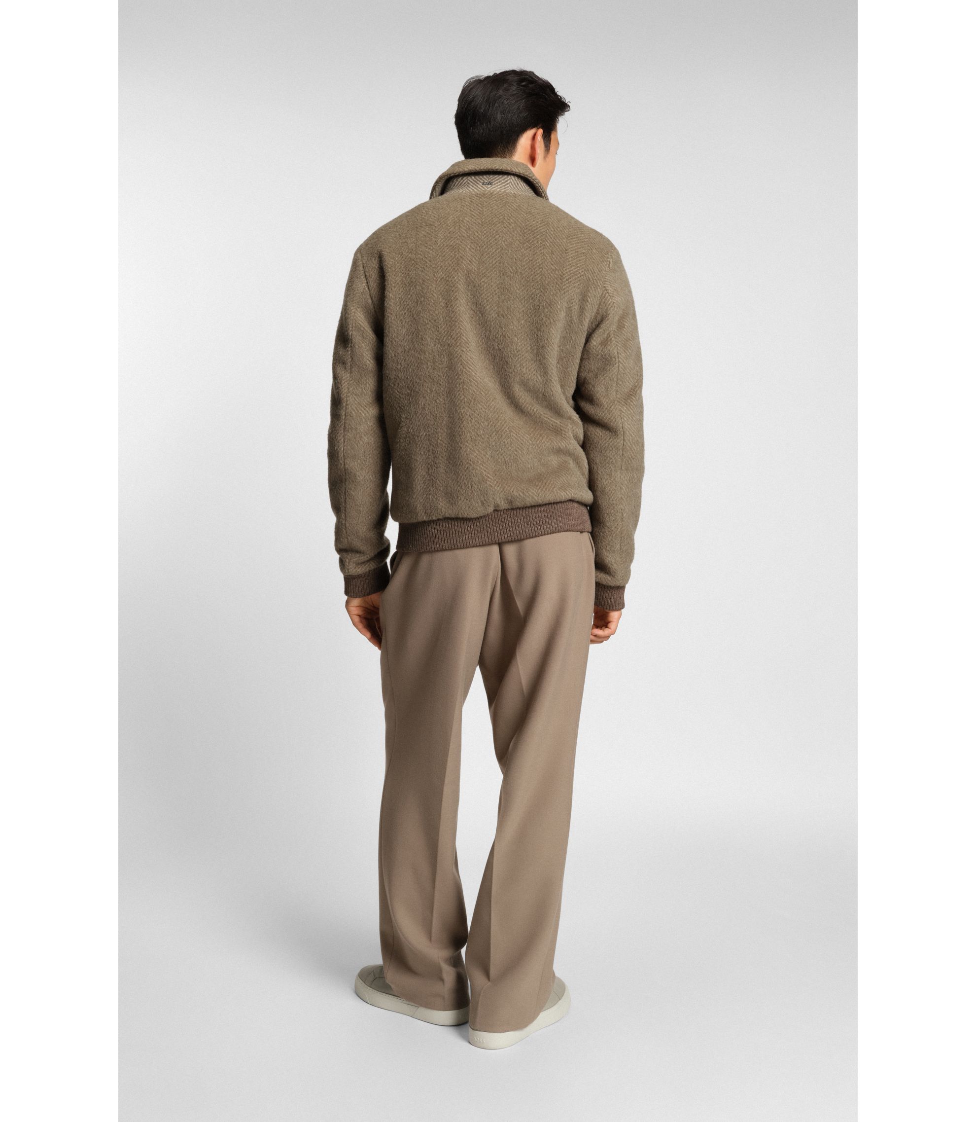 【極美品9月13日まで！！】DORMEUIL アルパカ ヘリンボーン ジャケット BOSS - リラックスフィットジャケット ヘリンボーンパターン