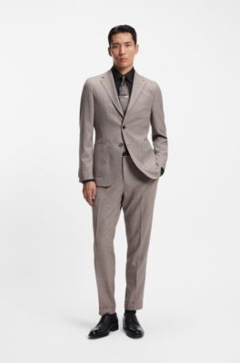 Slim-fit shirt in Italian-made silk twill, Black