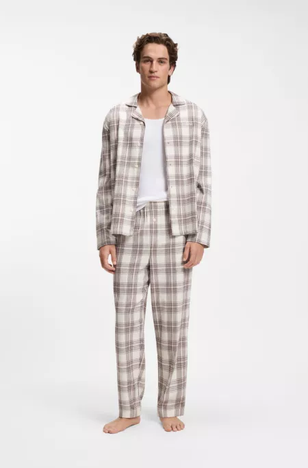 Pyjama en coton mélangé à carreaux, dans une boîte cadeau