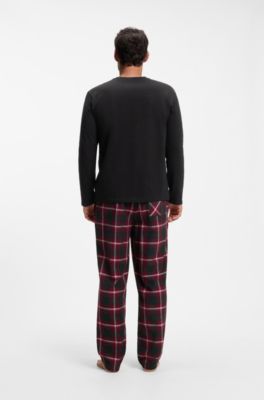 Pyjama-Set aus kariertem Baumwoll-Mix in Geschenkbox, Rot gemustert
