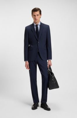 Regular-fit overhemd van katoenen twill met print, Lichtblauw