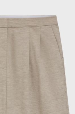 Relaxed-Fit Hose aus Schurwolle, Hellbeige