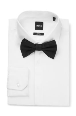 Silk bow tie with jacquard structure, Black
