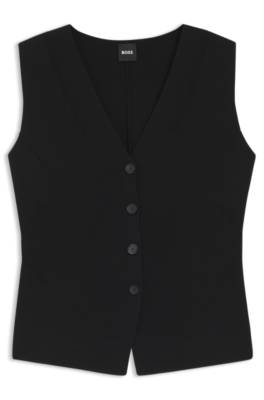 Regular-fit waistcoat in textured Punto Milano fabric 1