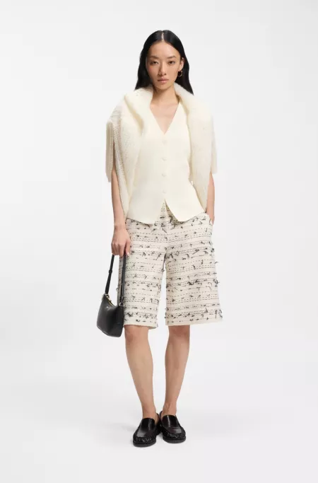 Regular-fit waistcoat in textured Punto Milano fabric