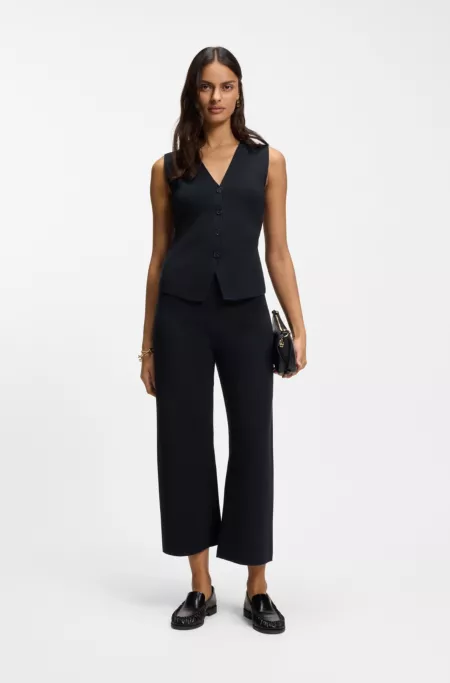 Regular-fit waistcoat in textured Punto Milano fabric