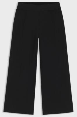 Regular-Fit Hose mit gestrickten Abn&auml;hern, Schwarz