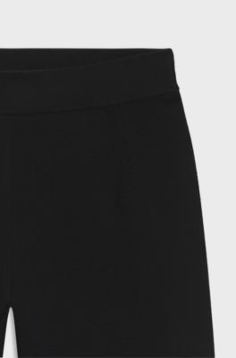 レギュラーフィットパンツ ニットダーツ, ブラック