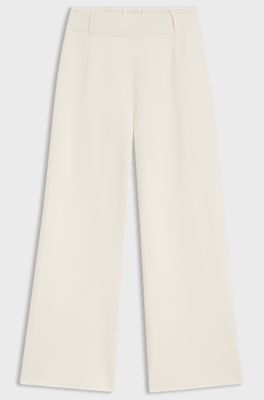 Regular-fit trousers with knitted darts, Natural