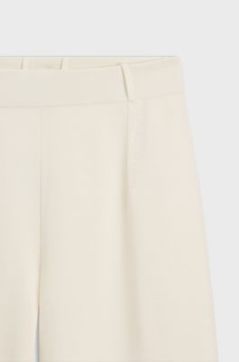 Regular-fit trousers with knitted darts, Natural