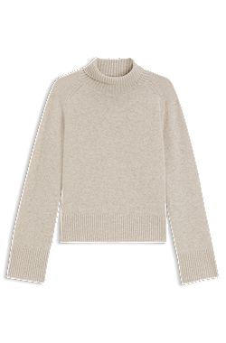 Relaxed-fit rollneck sweater in cashmere with raglan sleeves