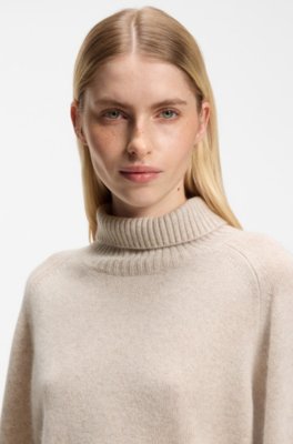 Boss Relaxed-fit rollneck sweater in cashmere with raglan sleeves polotröjor dam – bild 3
