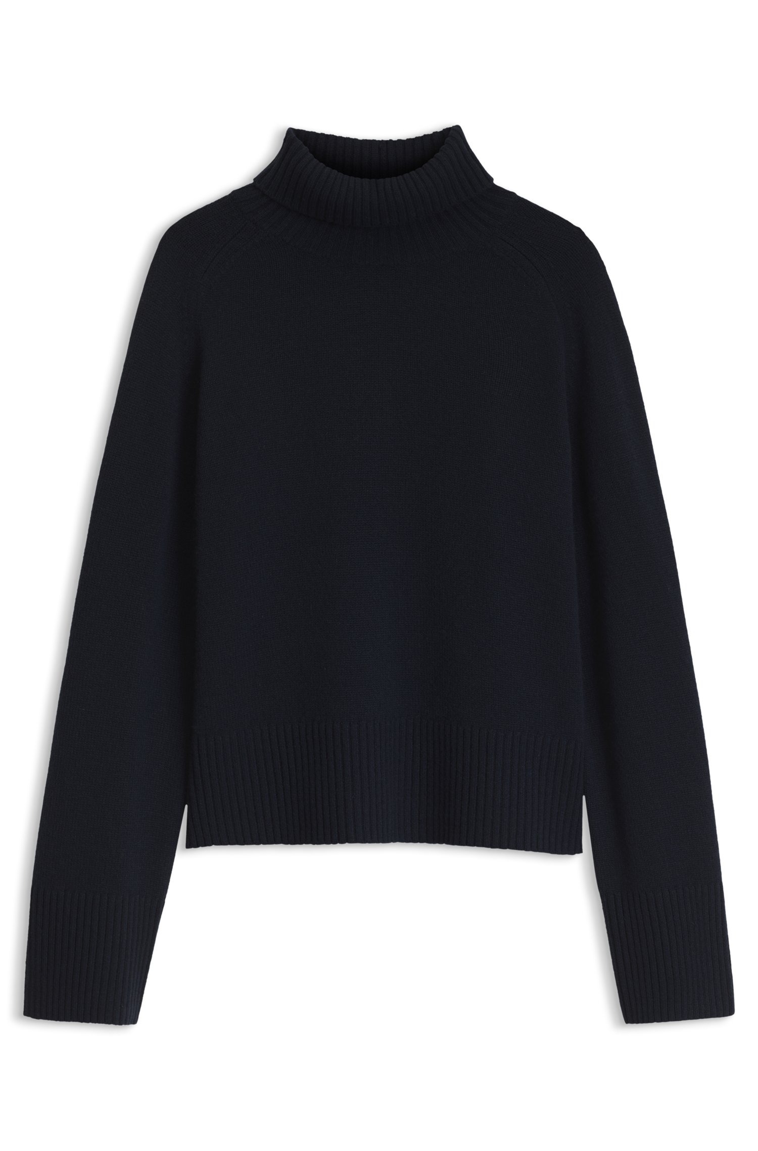 Boss Relaxed-fit rollneck sweater in cashmere with raglan sleeves tröjor dam