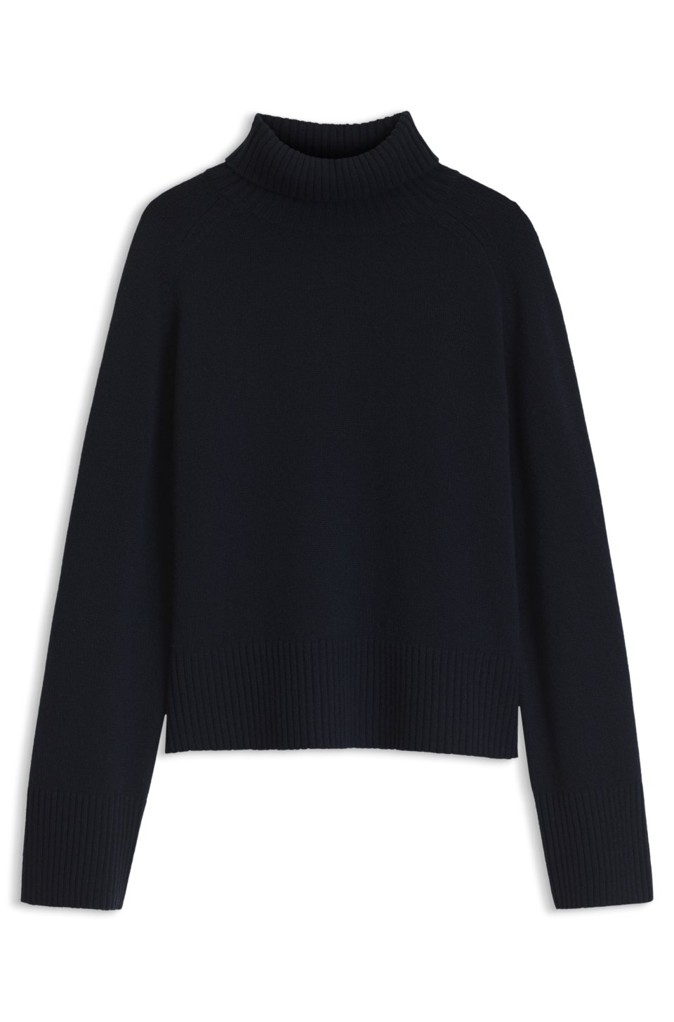 Relaxed-fit rollneck sweater in cashmere with raglan sleeves