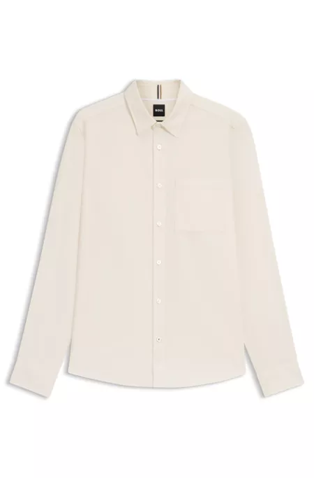 Regular-fit shirt in Italian-made cotton moleskin
