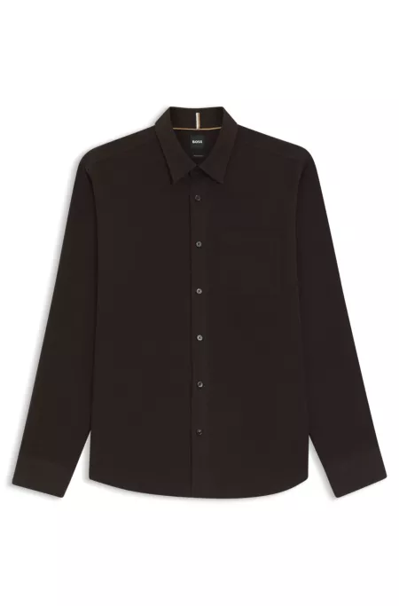 Regular-fit shirt in Italian-made cotton moleskin
