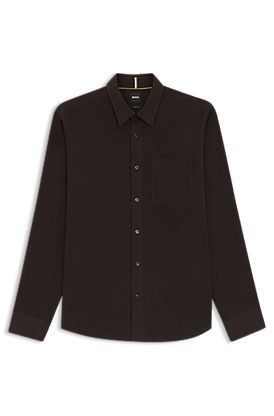 Regular-fit shirt in Italian-made cotton moleskin