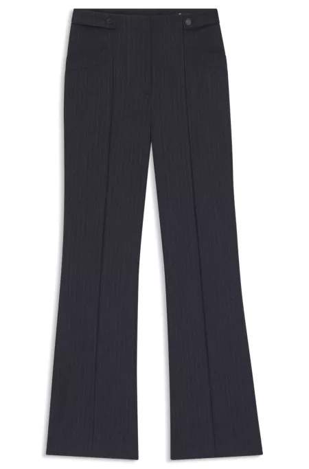 Pantalon Bootcut Regular en laine vierge à motif