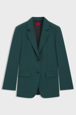 Regular-fit blazer with long length, Dark Green
