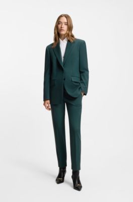 Regular-fit blazer with long length, Dark Green
