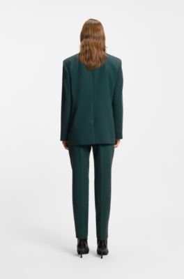 Regular-fit blazer with long length, Dark Green