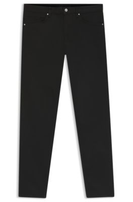 Porsche x BOSS tapered-fit jeans in black stretch denim, Black