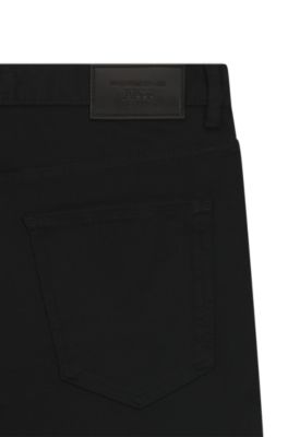 Porsche x BOSS tapered-fit jeans in black stretch denim, Black